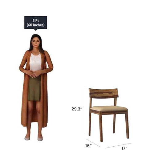 Image of DRIFTINGWOOD Wooden Liana Gordon Dining Table 4 Seater | Dinning Room Table with 4 Chairs | Sheesham Wood, Natural Finish