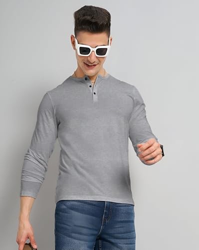 Image of LAZYCHUNKS Luxury Men's Full Sleeve Henley T-Shirt - Soft, Breathable, Stylish (Men's Henley T-Shirt), Great for Party and Casual wear