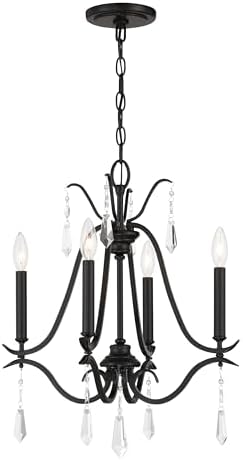 Minka Lavery 4444-66A Laurel Estate Chandelier, 4-Light, 240 Total Watts, 18-in H x 22-in W, Coal Black