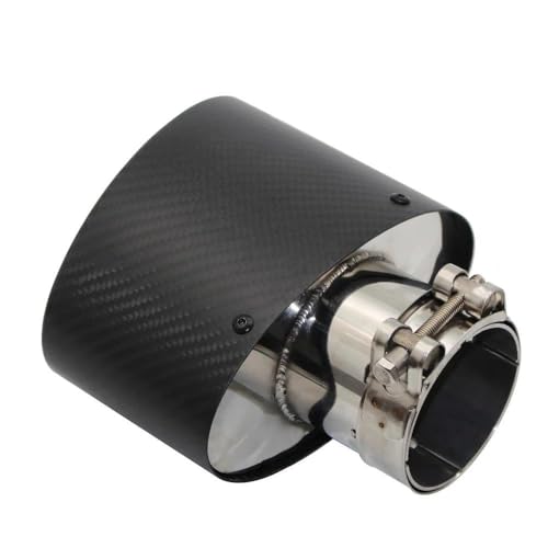 Cola de escape ovalada de acero inoxidable plateado con embellecedor universal para coche 3