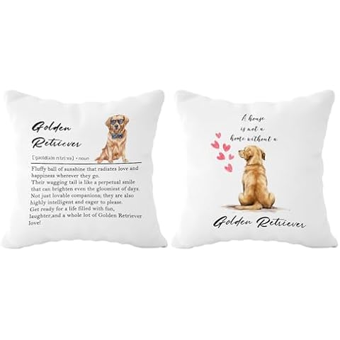 FLDAS Golden Retriever Definition Pillow Covers 18x18 Set of 2, Dog Gifts Pillow Cases for Home Room Decor, A House is Not a Home Without A Golden Retriever Pillows Decorative Throw Pillows Cover Cover