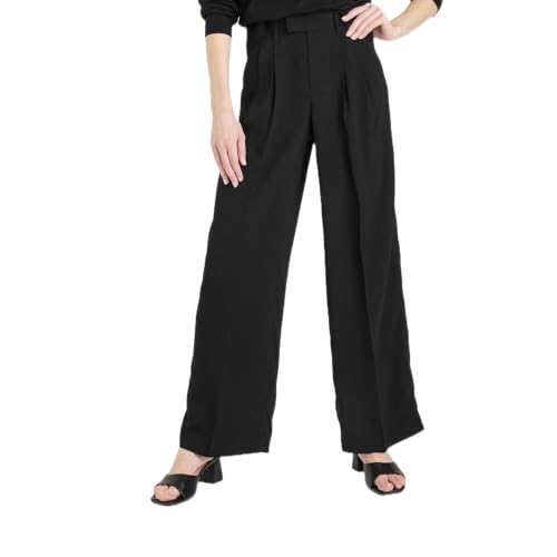 A New Day Women's High-Rise Wide Leg Fluid Pants (Black, 2)