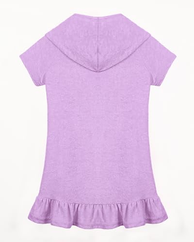 Image of Bsubseach Girls Swimsuit Coverup Terry Zip-Up Ruffle Bathing Suit Cover Up