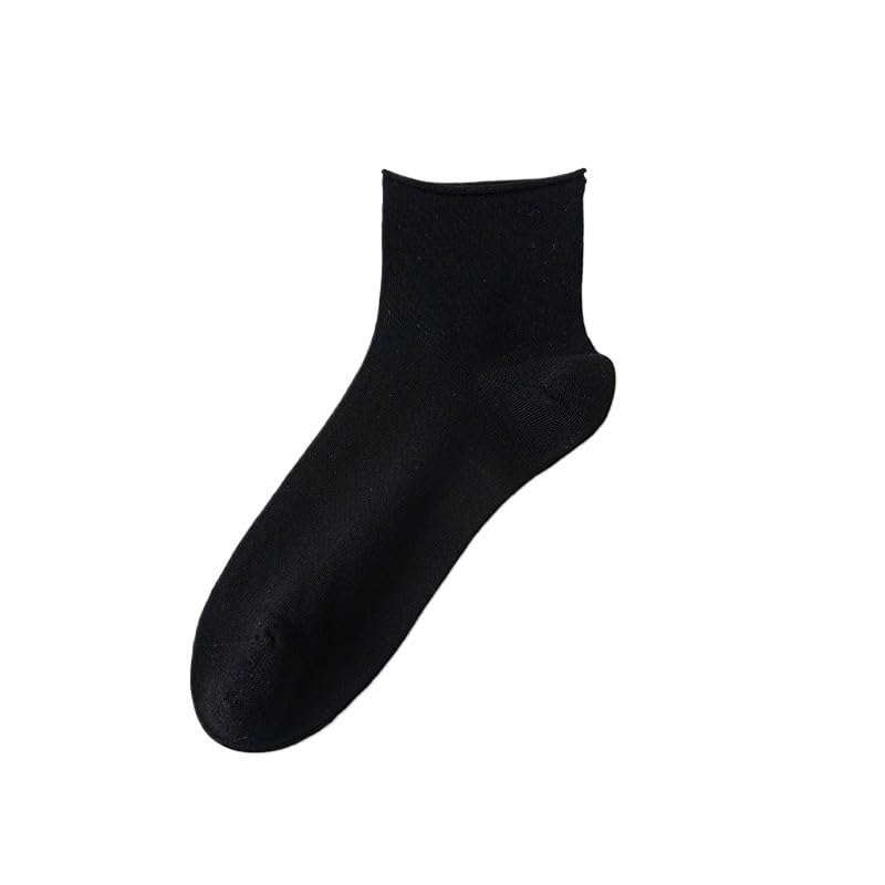 Yizelli 3 Pairs Roll Top Slouch Socks for Women & Girls Soft Casual Short Socks for Spring Summer