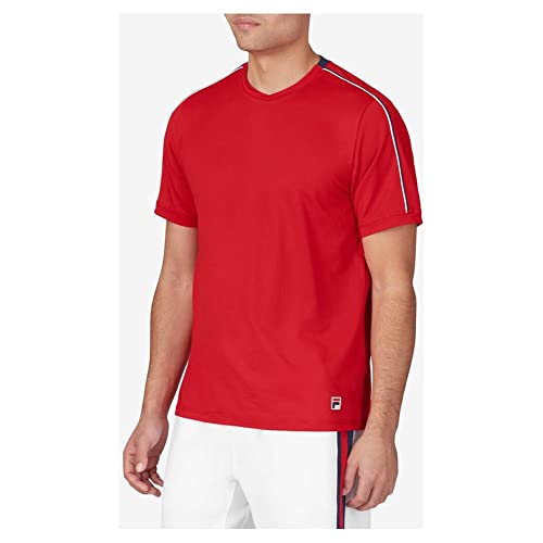 Fila Men's Essentials H Jacqurd Crew White/Fila Navy/Fila Red L #TOP1