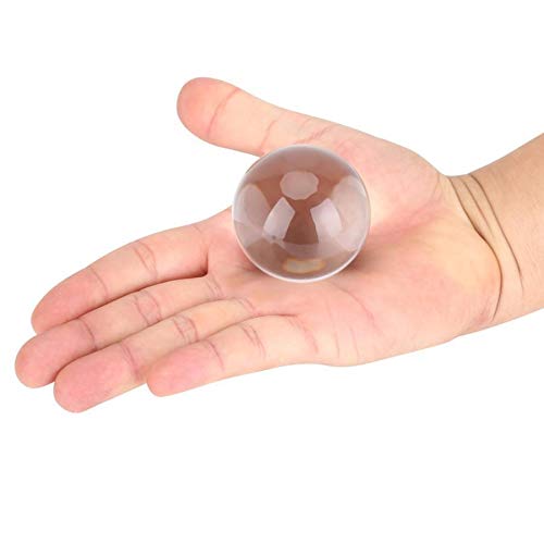 AdivinhaçãoBola1PC50MMArtificialQuartzCrystalBallTransparentEsferaDecoraçãoCasa+Suporte De MadeiraAr