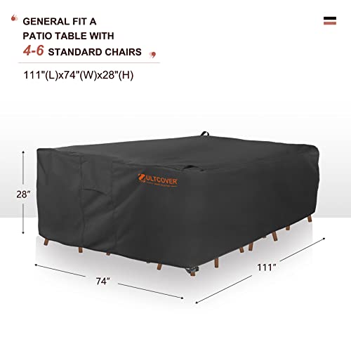 Ultcover Smart Selection Rectangular Patio Furniture Sectional Sofa Set Waterproof Outdoor Dining Table Cover 111X74 Inch, Black #TOP1