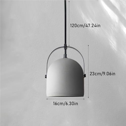 Lámpara colgante de hormigón ajustable para techos altos y dormitorios cortos 6