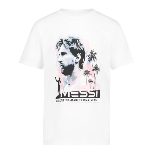 Image of Messi Boys' Lifestyle Short Sleeve T-Shirt, Slim-fit Graphic Tee, Cotton Blend Fabric