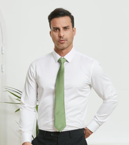 Image of DecTwig Men's Ties Solid Color Formal Neckties 3.15 inch (8CM) Black Ties For Men