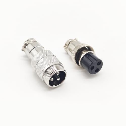 2PCS GX16 Conector de Aviación 3 Pines Metal y Plástico miniatura 2