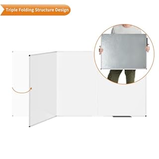 VIZ-PRO Large Magnetic Whiteboard/Foldable Dry Erase Board, 96 X 48 Inches, Wall Mounted White Board for School Office and Home 8' x 4'