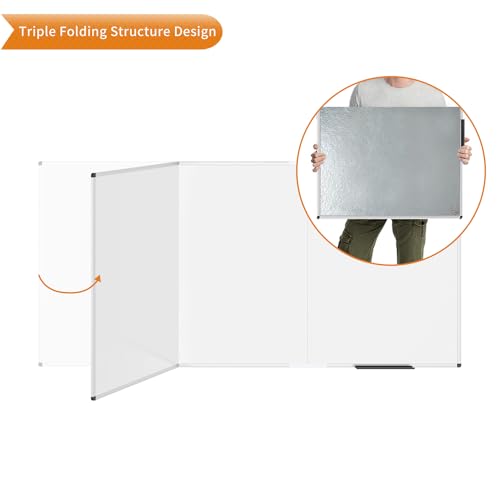 image for VIZ-PRO Large Magnetic Whiteboard/Foldable Dry Erase Board, 96 X 48 In