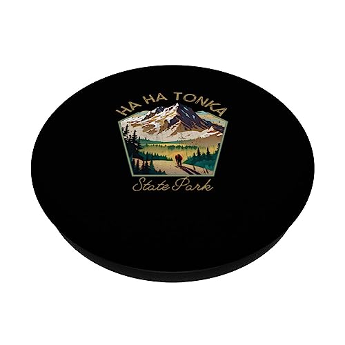 Ha Ha Tonka State Park Retro Clothing - Souvenir PopSockets Swappable PopGrip, Black - Image 2