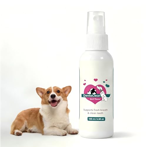 Yozexin DentaClean Spray for Dogs & Cats No-Brush Plaque & Tartar Remover Breath Freshener for Dog Dental Care Supports Daily Oral Hygiene Easy Spray for Dogs Cats 100ml