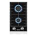 Thermomate GHBG302 Piano Cottura a Gas da Incasso da 30 cm, 2 Fuochi, NG/LPG Convertibile, Vetro Nero