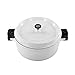 ROSSETTO Cocotte Ronde Faitout Induction Fonte d'Aluminium Revêtement Anti-adhésif avec Couvercle Coussinets en Silicone Amovibles Blanc (24 cm)