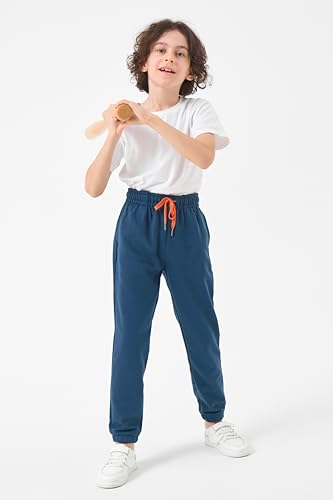 SOIBEEN Jungen Sweatpants 3-Pack Kinder Jogging Bottoms mit Tasche und Kordelzug Joggers für Kinder Sporthose Trainingsanzug Joghose Größe 9-10 Jahre 140 Höhe