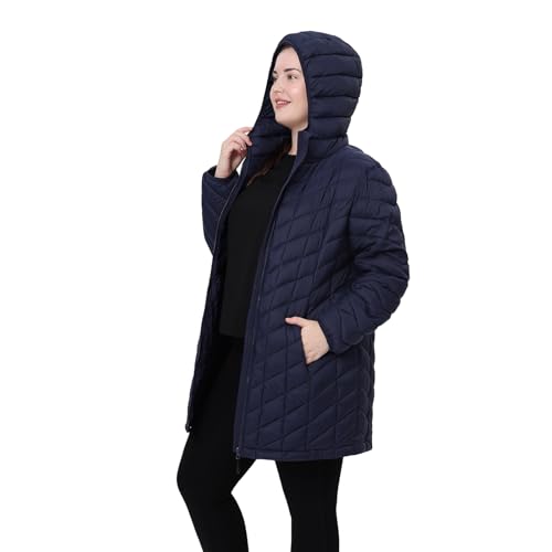 Plus Size Packable Puffer Jacket,Women's 1X-6X Water-Resistant Lightweight Hooded Winter Coat (Exclusively for Plus Size)2
