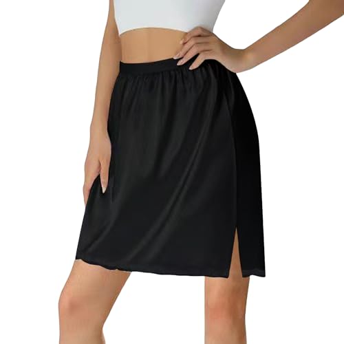 Jupe mi-longue pour femme avec jupon élastique de longueur genou