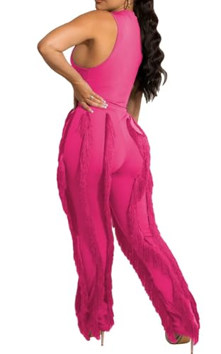Image of EDITCOZY Women Sexy Two Piece Outfits Fringe Pants Set Tassel Club 2 Piece Sets Going Out Birthday Party Night