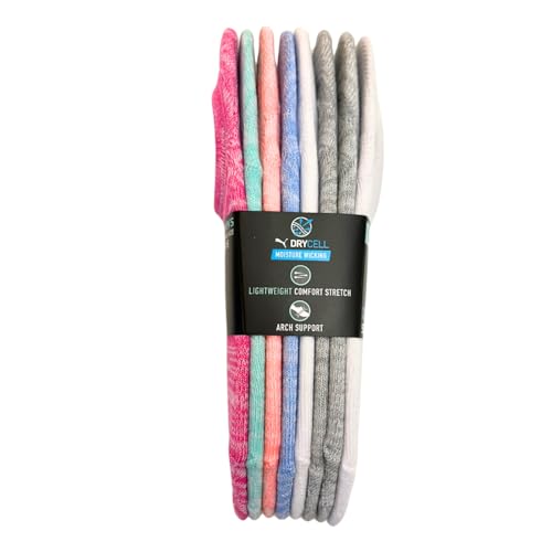 PUMA Women's Sneaker Liner Socks, 8 pair, Assorted Colors, Fits 5-9.54