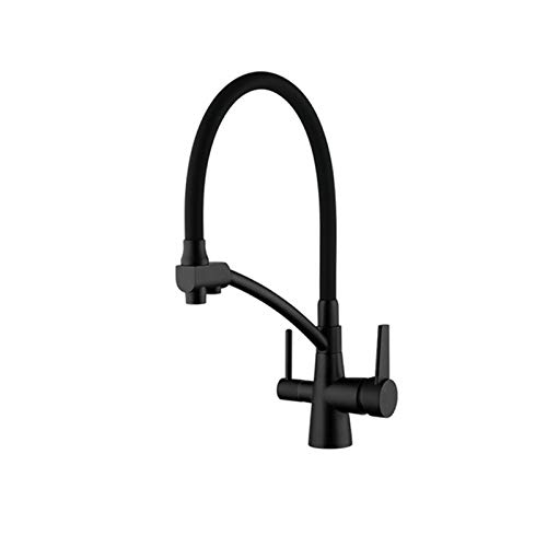 Mitigeur de cuisine cascade noir pour évier et purification d'eau potable