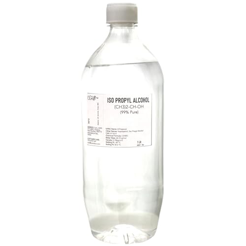CERO® IPA Isopropyl Alcohol for Cleaning – Clean All Electronics, Disinfect Makeup Tools, Clean CPU, GPU and Screens, Repair Cosmetics – 99.9% Pure [(CH₃)₂-CH-OH] CAS: 67-63-0 (1 Litre)