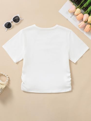Image of Girls' Graphic Tees Summer Cute Tops Casual Short Sleeve Crew Neck T Shirts
