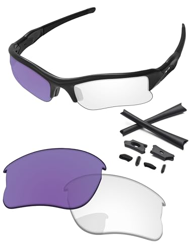 Image of Replacement Lenses & Rubber Kits for Oakley Flak Jacket XLJ OO9009 63mm - Precision Fit, UV Block, Impact Resistant