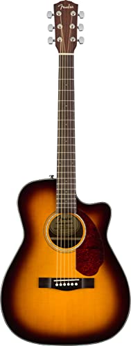 Image of Fender CC-140SCE Concert Cutaway Acoustic Guitar, Sunburst, with Case