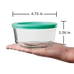 Anchor Hocking 2 Cup Glass Storage Containers with Lids, Set of 4 Glass Food Storage Containers with Mint SnugFit Lids - Image 4