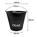 HomeZone 12L Black Fireside KINDLING BUCKET Log Burner Accessories - Vintage Style Black Coal Bucket - Wood Burner Coal Storage - Log Store Metal Bucket - Wood Log Holders for Fireplace