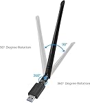 Sans fil WiFi Adaptateur 1200Mbps USB3.0 WiFi Dongle 2.4G/5G 802.11ac Adaptateur réseau avec antenne à gain élevé pour ordinateur portable de bureau PC Prise en charge de Windows XP/10/8/8.1/7/Vista,Mac 10.6-10.15