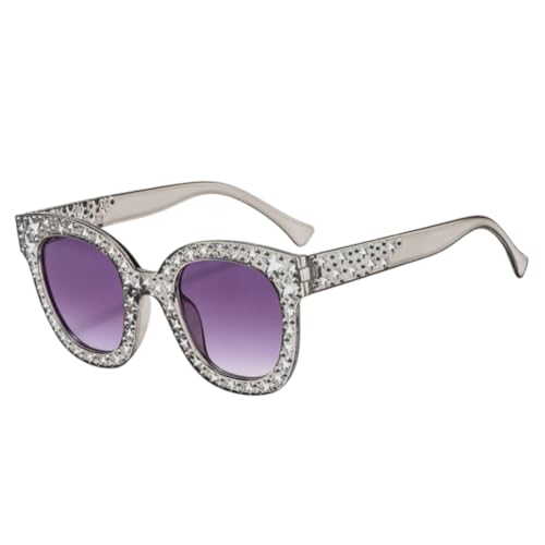 Shiratori Womens Oversized Square Sunglasses Bling Rhinestone Crystal Fashion UV400 Protection Trendy Sun Glasses for Women Men Gray