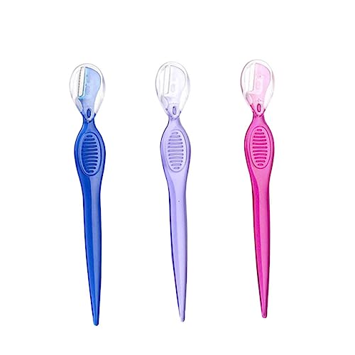 VINTORKY 3pcs Stainless Steel Eyebrow for Precise Trimming Lightweight Design Non- Grip Travel-Friendly Beauty Tool Transparent for Women and Girls
