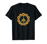 Photo Gallery segno della pace creato interamente da vivaci girasoli gialli maglietta Photo Gallery segno della pace creato interamente da vivaci girasoli gialli maglietta