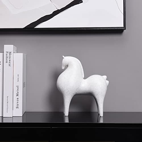Pointnio Horse Figurine Home Decor,Modern Living Room Shelf Decor, Horse Sculptures For Office Tabletop Bookshelf Decorative Objects(Off White) #TOP6