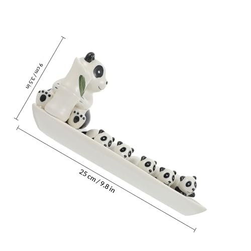 Support à Baguettes en Céramique Panda : Set de Table Blanc Compact - 3