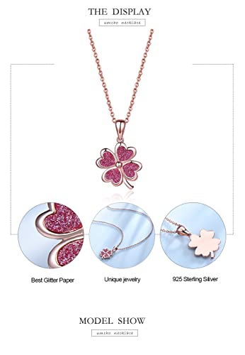 Collier argent trèfle rose hypoallergénique contre les irritations de peau