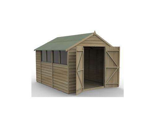 Forest Garden 4LIFE Apex Shed 8x10 - Double Door - 4 Window