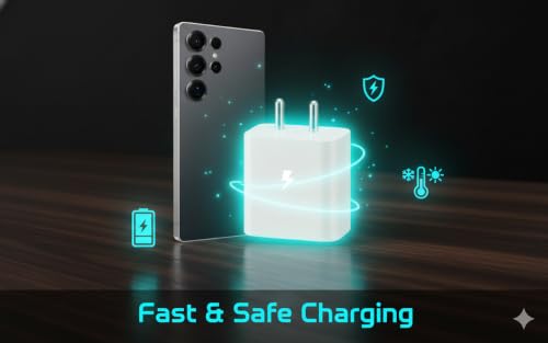 Image of 25w PD 3.0 Superfast Charging Adapter Compatible with Galaxy A55|A16|A36|A56|A35|A06| M36|M35|M16|M07|M17|M06|M05|M56|F36|F06|F05|F56|F16| Original Charging Speed (White)
