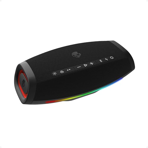 Image of Skullcandy Barrel Micro Portable Bluetooth Speaker, IPX7, 24-Hour Battery | Waterproof, USB-C, Multi-Speaker Link, LED Light Show, Utility Strap & Carabiner, Rechargeable Battery, Wireless Speaker