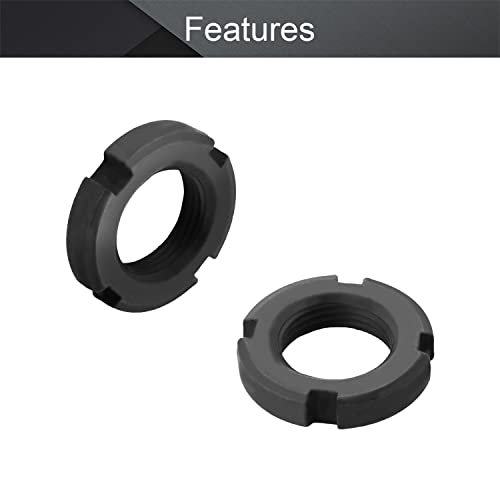 Mromax M20X8Mm Retaining Slotted Round Nuts,Carbon Steel 4-Slot Spanner Nut For Roller Bearing Pump Valve Black 4Pcs #TOP2