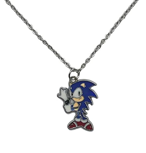 Classic Blue Hedgehog Game Character Figure Charm Pendant Necklace