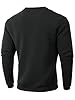 MakingDa Mens Crew Neck Jumper Waffle Pullover Long Sleeve Sweatshirts Solid Ribbed Cuff Regular Fit Sweater Vintage Soft Classic Lightweight Work Casual Jumpers Black XXXL #2