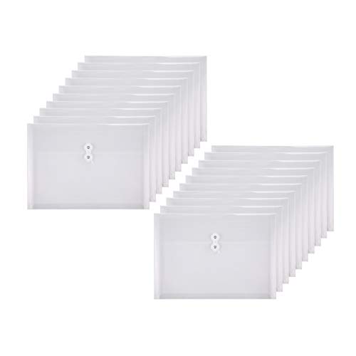Yessart Clear String Closures Poly Envelopes Side Opening Folder Pocket Pack Of 20 Bottom With Expanding Gusset #TOP5