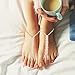 Xiboya textile Pearl Barefoot Foot Jewelry Anklet for Sandals& Beach Wedding(1 Pair)