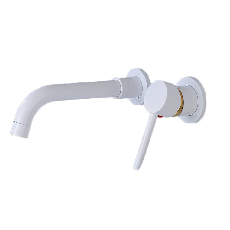 Robinet de salle de bain mural blanc MOCHAMIK mitigeur lavabo