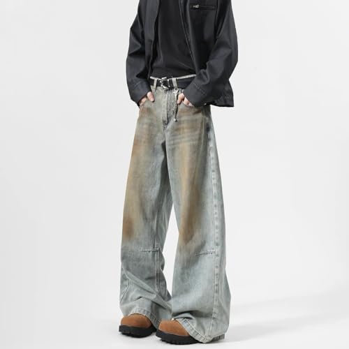 Men's Jeans Baggy Denim Pants Loose Casual Style Straight Design Leg Pants3